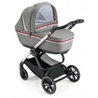 Коляска Cam Milano 2 в 1,  бордовые полосы
