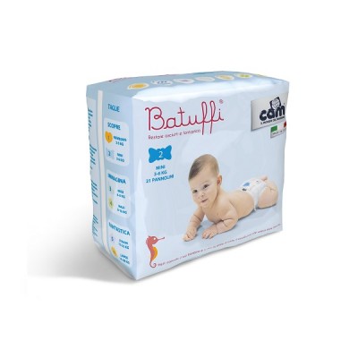 Подгузники Cam Pannolino Batuffi Mini 2 – 21 Шт. (3–6Кг) 