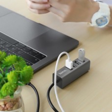 Адаптер hoco. HUB HB1 4USB матовый