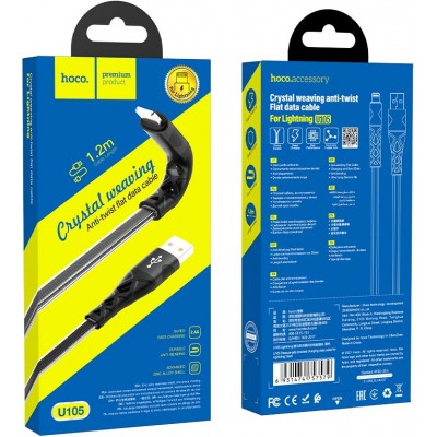 Кабель U105 for lightning черный hoco