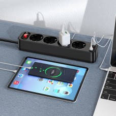 Удлинитель сетевой hoco. NS1 Aura 4-bit (4 розетки + Type-C PD20W + 2*USB ) белый