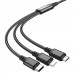Кабель hoco. X76 3-в-1 (iP+Type-C+Micro) черный Кабель hoco. X76 3-в-1 (iP+Type-C+Micro) черный