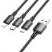 Кабель BOROFONE BX72 3-в-1 (iP+Type-C+Micro) черный