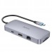 Адаптер hoco. HB32 Type-C 8-in-1 multi-function металлический серый