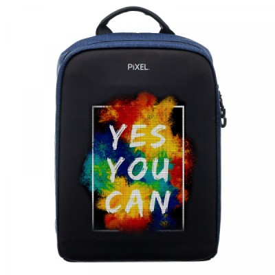 Рюкзак с LED-дисплеем PIXEL PLUS - NAVY, 37х31х15см, 7 карманов, 13", 700гр.,16л, мягкий