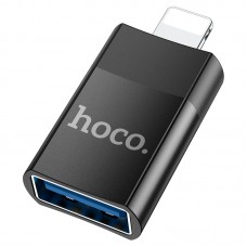 Адаптер HOCO UA17 IP Male - USB female USB2.0, черный